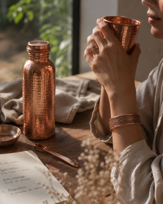 Routine ayurvédique d'automne : trois rituels du matin avec le cuivre | WoodySlim®