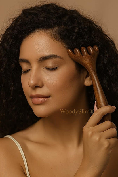 Peigne Gua Sha bois – griffes massage crâne et dos