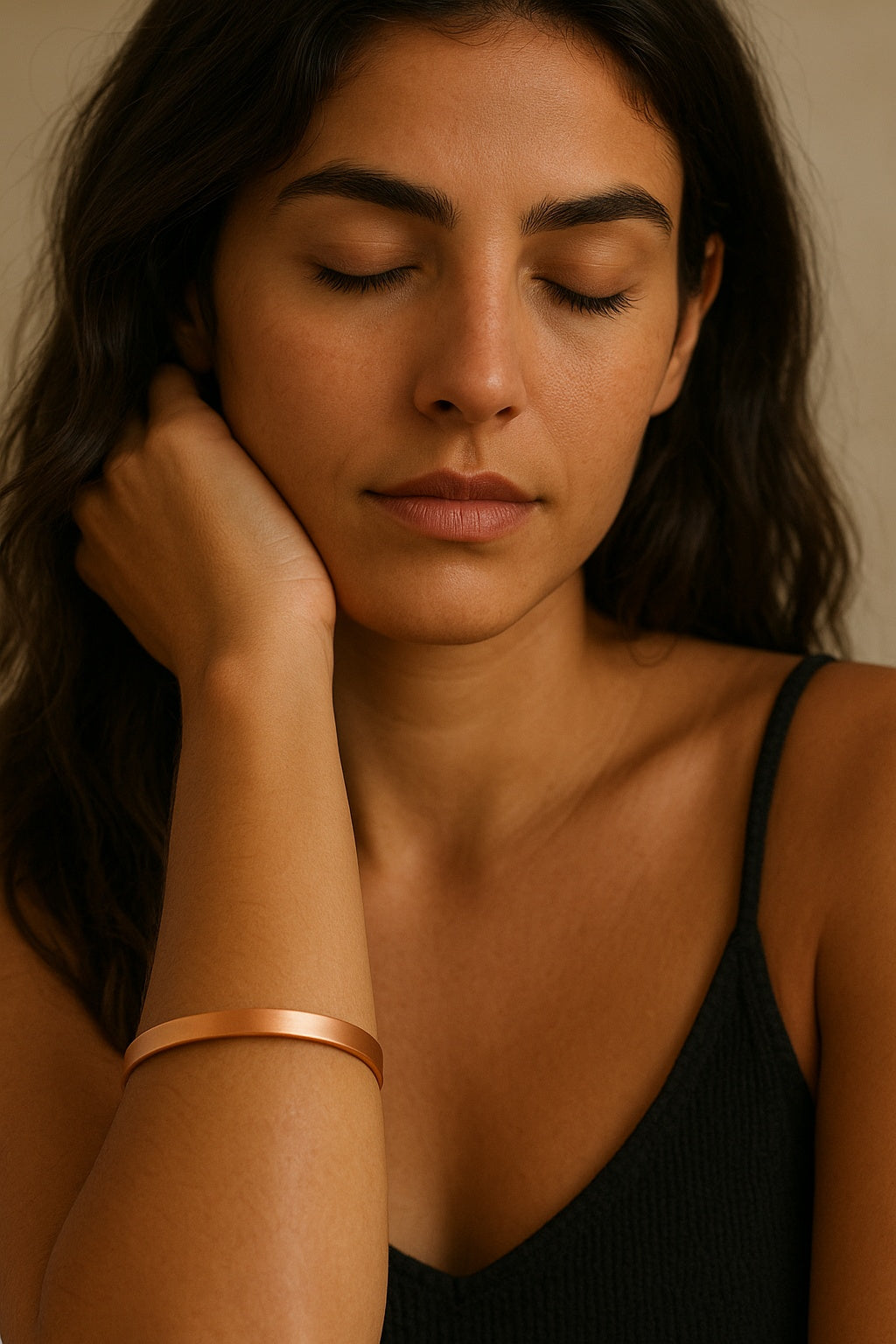 un bracelet en cuivre pur – bijou minimaliste WoodySlim