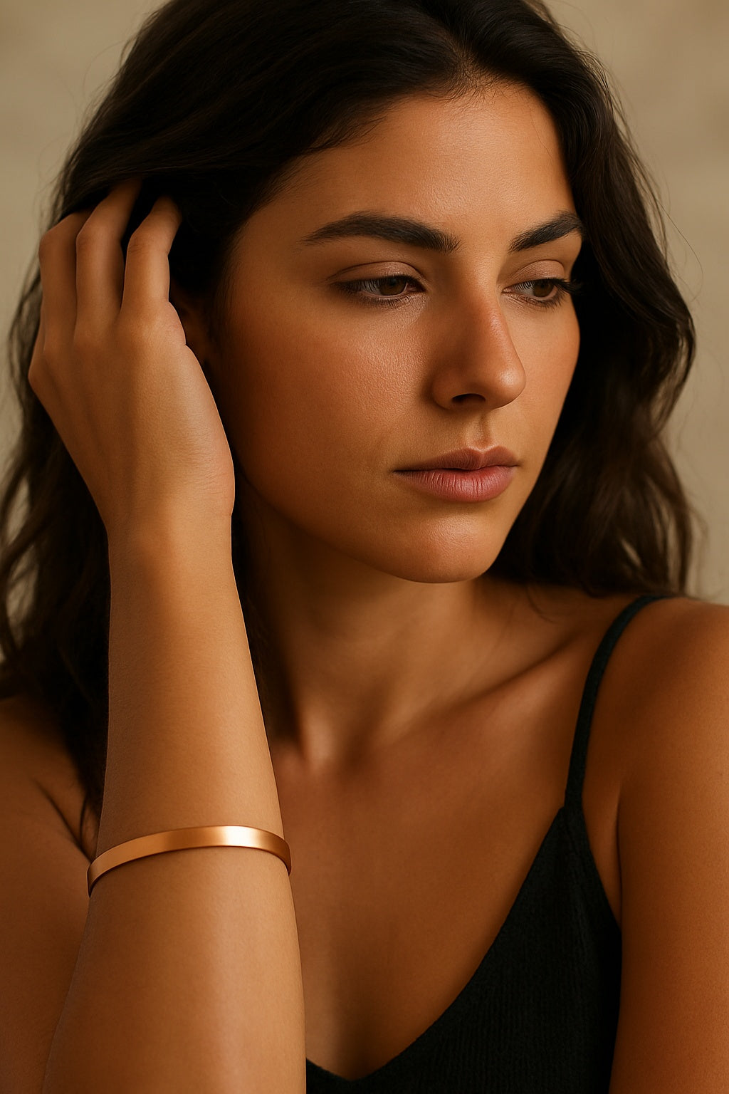 un bracelet en cuivre pur – bijou minimaliste WoodySlim